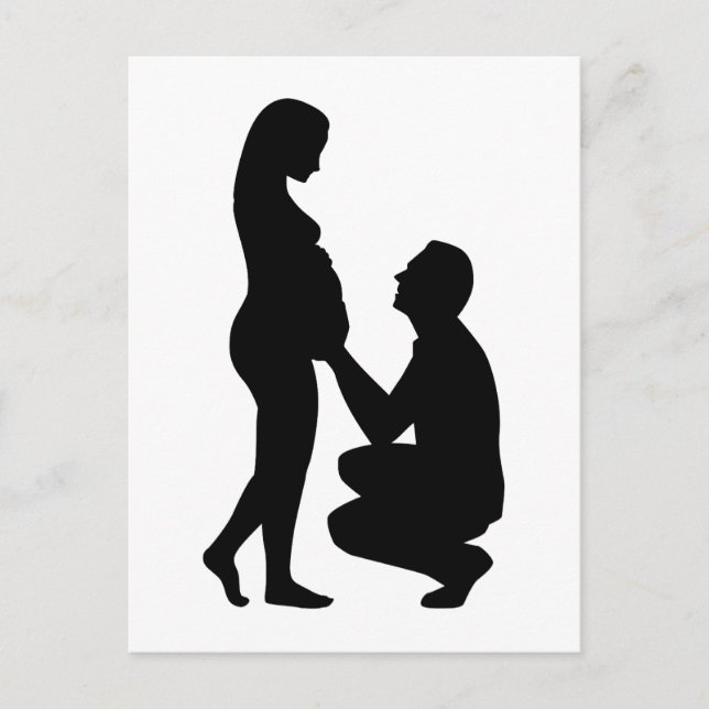 Carte Postale Faire-part couple de femmes enceintes (Devant)