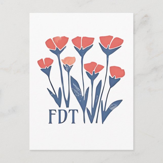 Carte Postale Faire-part Couronne florale FDT Subtile Féminine Bohème Anti- (Devant)