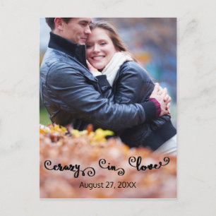 Carte Postale Faire-part Crazy in Love Photo - Vertical Save/Date Postcard