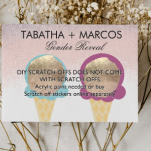 Carte Postale Faire-part Crème de glace Bébé Genre Révéler do-it-yourself C