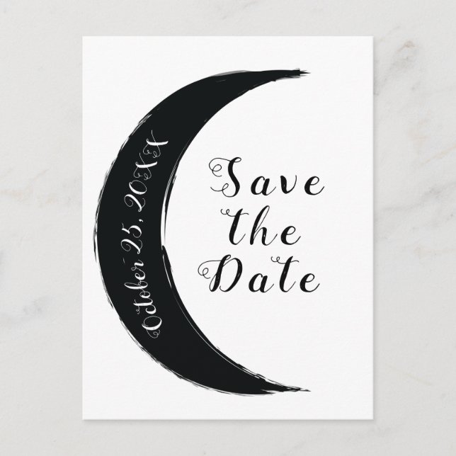 Carte Postale Faire-part Crescent noir Astrologie Lune Zodiac Enregistrer l (Devant)