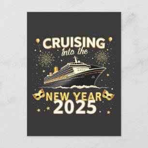 Carte Postale Faire-part Croisière dans le Nouvel An 2025 croisière en fami