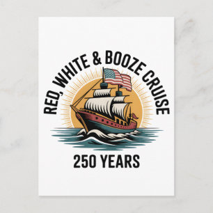 Carte Postale Faire-part Croisière Rouge Blanc & Alcool 250ème Anniversaire