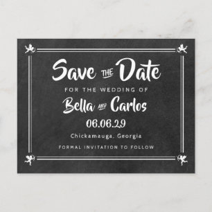 Carte Postale Faire-part Cupidons de tableau de bord Enregistrer la date