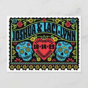 Carte Postale Faire-part Custom Sugar Skulls Save the Date postcard