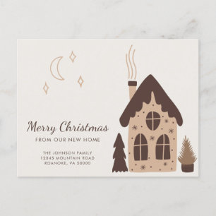 Carte Postale Faire-part Cute Gingerbread Maison de vacances Moving