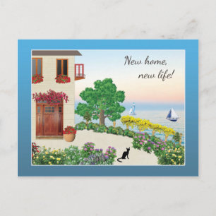 Carte Postale Faire-part Cute Lake Side / Seaside Accueil Changement d'adre
