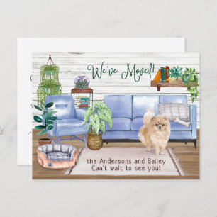 Carte Postale Faire-part Cute Pomeranian Cosy New Home Moving     