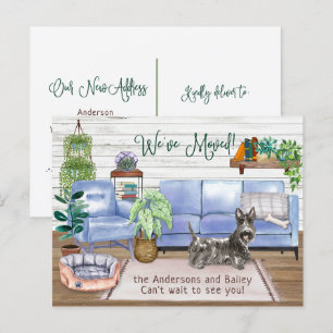 Carte Postale Faire-part Cute Scottish Terrier Cosy New Home Moving
