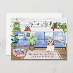 Carte Postale Faire-part Cute Shih Tsu Cosy New Home Moving    