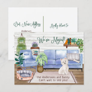 Carte Postale Faire-part Cute Westie Cosy New Home Moving  