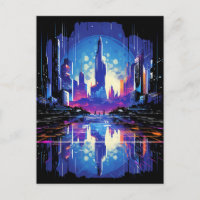 Cyberpunk City Skyline futuriste