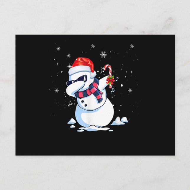 Carte Postale Faire-part Dabbing Snowman (Devant)