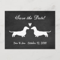 Dachshund Chien Silhouettes Mariage Enregistrer la