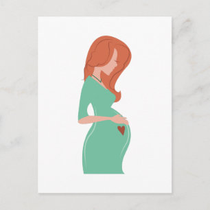 Carte Postale Faire-part Dame enceinte