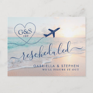 Carte Postale Faire-part Date de mariage de destination de plage reprogramm