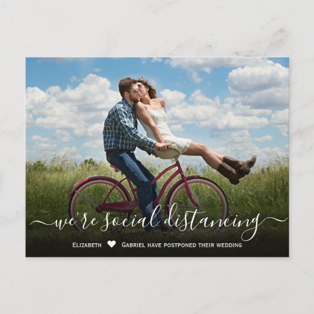 Carte Postale Faire-part Date de mariage reportée Photo simple (Devant)