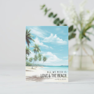 Carte Postale Faire-part Date de sauvegarde de mariage de destination plage