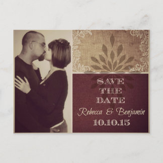 Carte Postale Faire-part Date d'économies de Rebecca