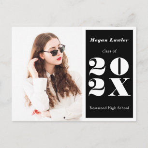 Carte Postale Faire-part de classe tendance noir