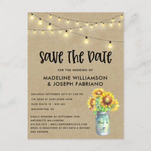 Carte Postale Faire-part de date de mariage à l'affiche de tourn