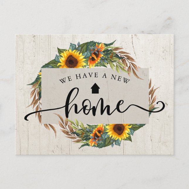 Carte Postale Faire-part de déménagement calligraphié avec tourn (Devant)