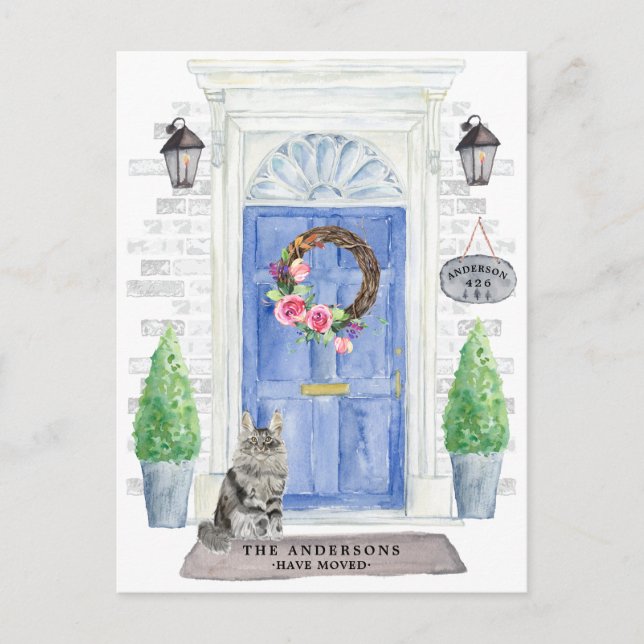 Carte postale Faire-part de déménagement de chats  (Devant)