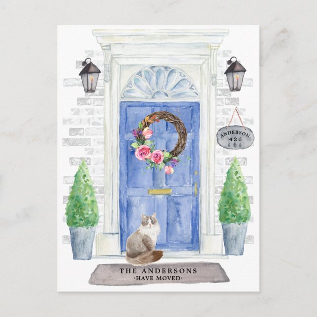 Carte postale Faire-part de déplacement de chats d (Devant)