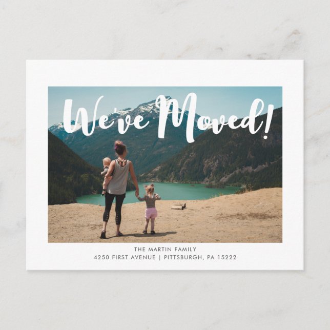 Carte Postale Faire-part de déplacement de photo de script simpl (Devant)