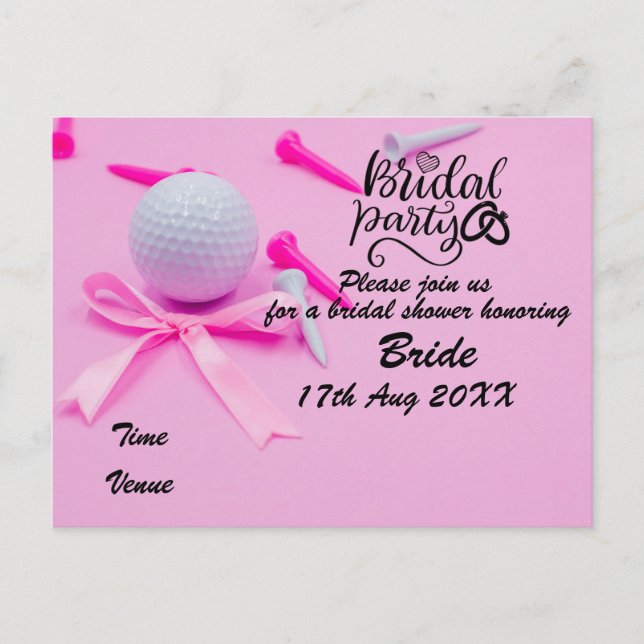 Carte Postale Faire part de fiançailles de golf balle de golf su (Devant)