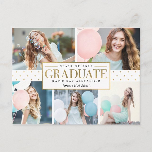 Carte postale Faire-part de graduation de balise s (Devant)