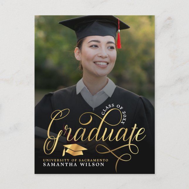 Carte Postale Faire-part de graduation de la photo de Script Gol (Devant)