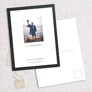 Carte postale Faire-part de graduation du cadre de