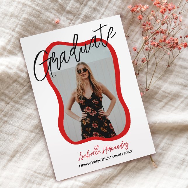 Carte postale Faire-part de graduation manuscrite (Créateur téléchargé)