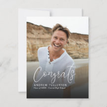 Carte postale Faire-part de graduation Smooth Note