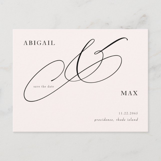 Carte Postale Faire-part de mariage à jamais Rose (Devant)