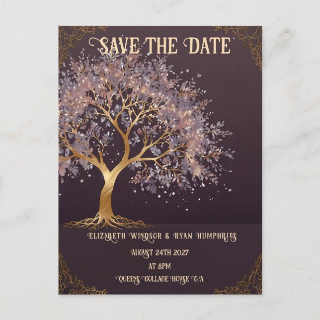 Carte Postale Faire-part de mariage Arbre de Vie (Devant)