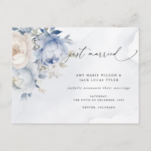 Carte Postale Faire-part de Mariage bleu roux