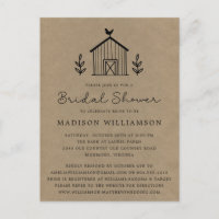Faire-part de mariage champêtre kraft pour une bab