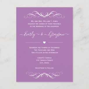 Carte postale Faire-part de mariage couleur