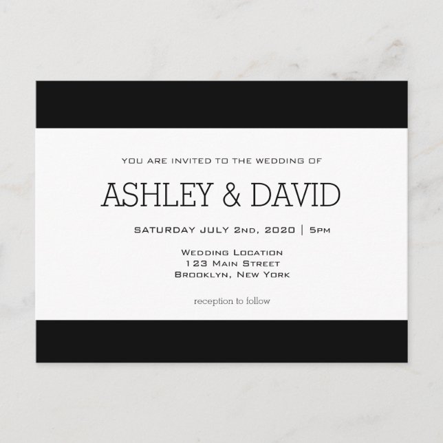 Carte postale Faire-part de mariage de base (Devant)