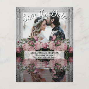 Carte Postale Faire part de mariage Dusty Rose avec reflets de f