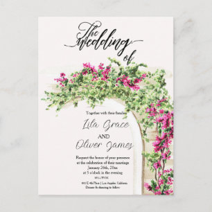 Carte Postale Faire-part de mariage Élégance Fleur en Feu
