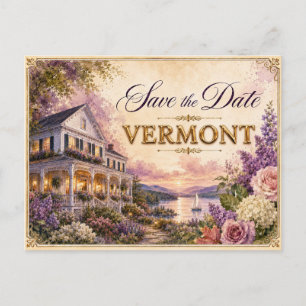 Carte Postale Faire-part de mariage Élégant Vermont pour annonce