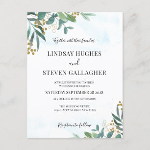 Carte postale Faire-part de mariage Eucalyptus Gre