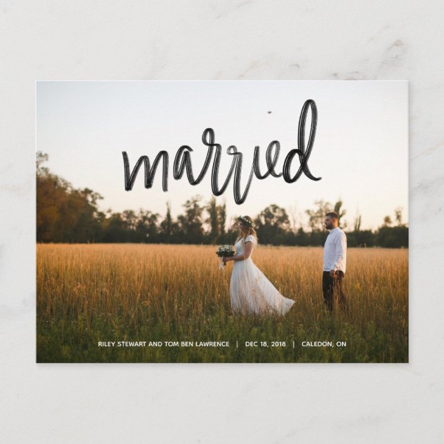 Carte Postale Faire-part de mariage marié (Devant)