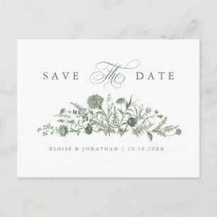 Carte Postale Faire-part de mariage orné de pastels doux pour le