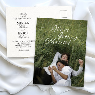Carte Postale Faire-part de mariage romantique esthétique
