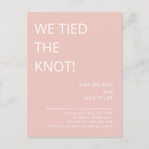 Carte Postale Faire-part de Mariage rose-blanc rustique moderne