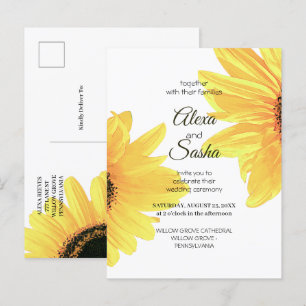 Carte postale Faire-part de mariage Sunflower Wate